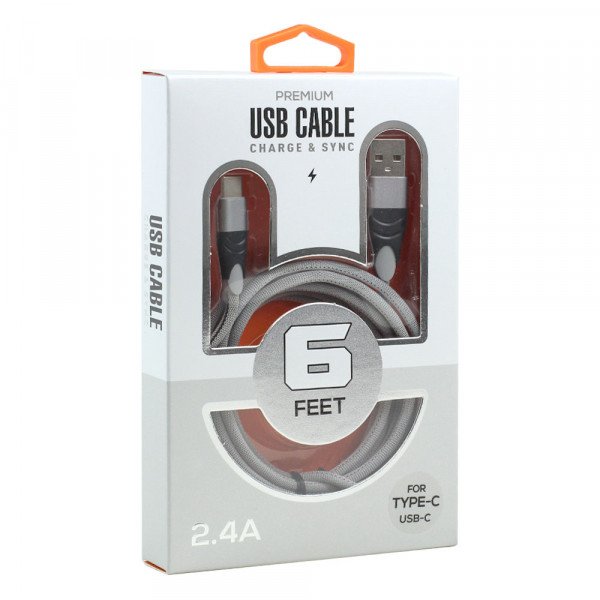Wholesale IP 2.4A Lighting Braided Cloth Strong Durable Charge and Sync USB Cable 6FT (Silver)
